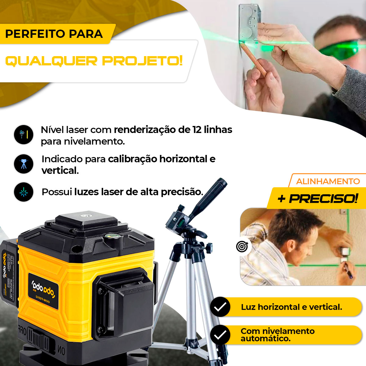 kit nível laser 3d oom-kit002 com tripé