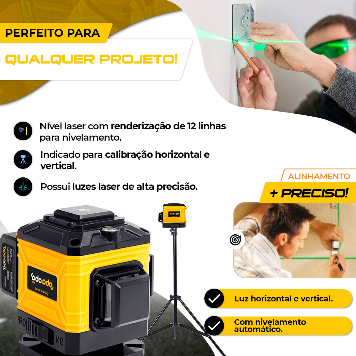 kit nível laser 3d oomkit003 com tripé
