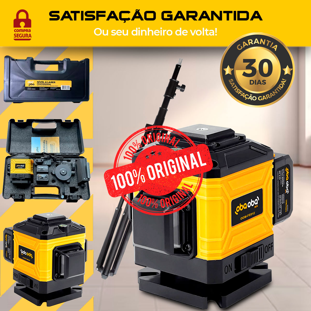 kit nível laser 3d oomkit003 com tripé